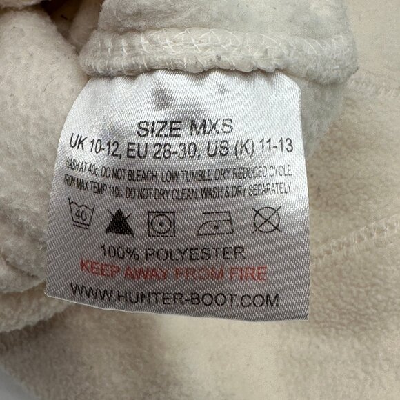 Hunter Kids Fleece Boot Socks in Ivory Kids 11-13 - Picture 4 of 5